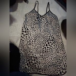 Satin leopard print nighty. Thigh length